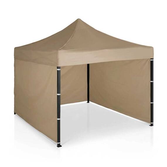 Pavilion de gradina, cu 3 pereti, fabricat din PVC, constructie din otel, acoperisul din PVC 1280D – 100% impermeabil, filtru UV UPF50+, 3 x 3 m, bej - 8- Roveli
