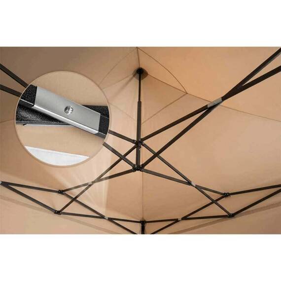 Pavilion de gradina, cu 3 pereti, fabricat din PVC, constructie din otel, acoperisul din PVC 1280D – 100% impermeabil, filtru UV UPF50+, 3 x 3 m, bej - 10- Roveli