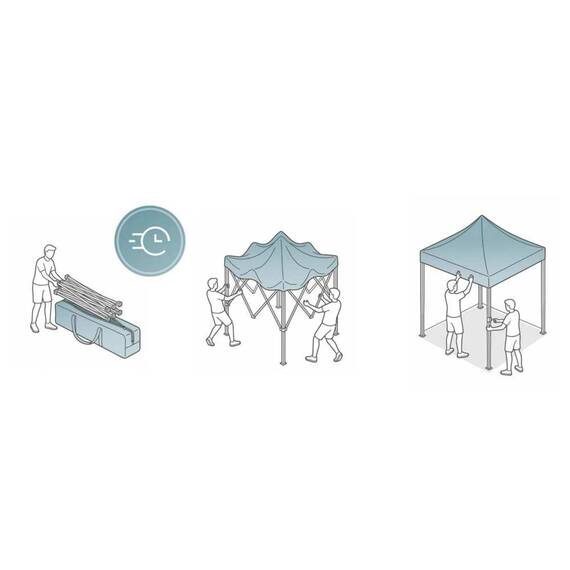 Pavilion de gradina, cu 3 pereti, fabricat din PVC, constructie din otel, acoperisul din PVC 1280D – 100% impermeabil, filtru UV UPF50+, 3 x 6 m, alb - 3- Roveli