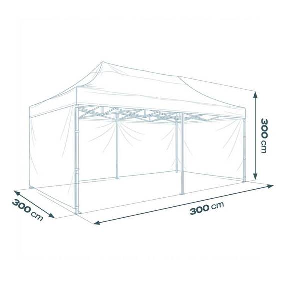 Pavilion de gradina, cu 3 pereti, fabricat din PVC, constructie din otel, acoperisul din PVC 1280D – 100% impermeabil, filtru UV UPF50+, 3 x 6 m, verde - 7- Roveli