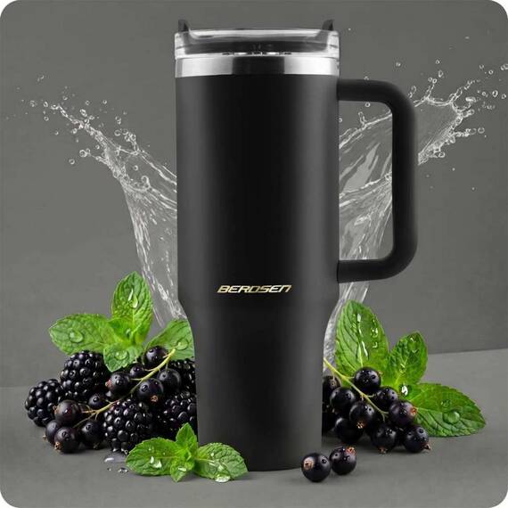Cana termos, otel inoxidabil, capac 3 in 1, baut, gaura, pai, cu maner, mentinere cald si rece, inaltimea de 27 cm, 1180 ml, negru - 6- Roveli