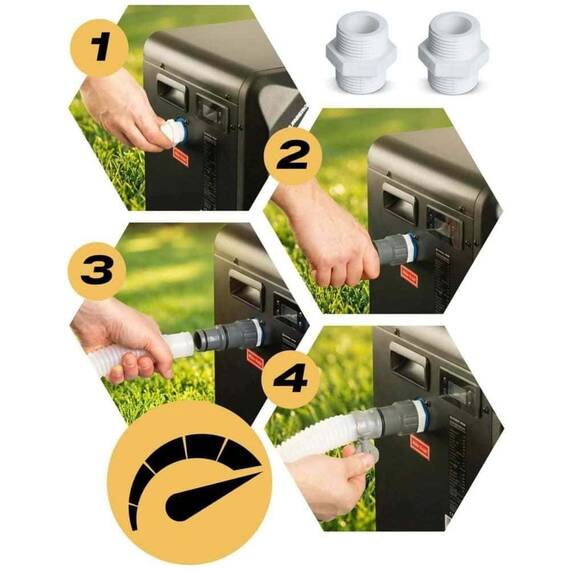 Pompa de caldura pentru piscina pana la 10 m³, afisaj LCD, Bluetooth, Wi-Fi, temperatura de functionare 10-43 °C, debit de apa 1, 50 m³/h, COP 5.17, 3 kW, neagra - 2- Roveli
