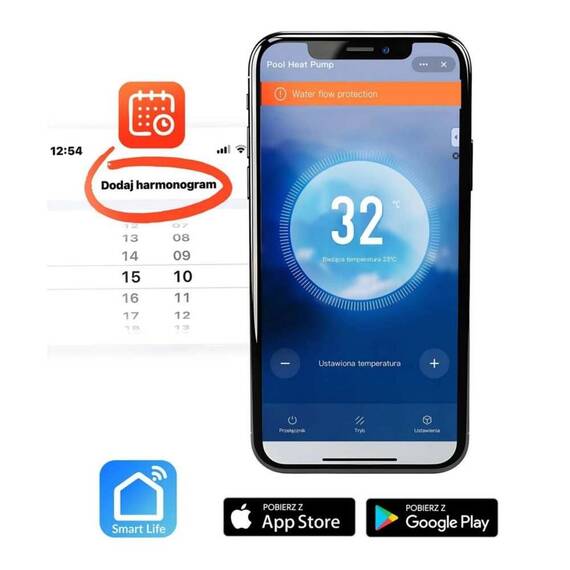 Pompa de caldura pentru piscina pana la 10 m³, afisaj LCD, Bluetooth, Wi-Fi, temperatura de functionare 10-43 °C, debit de apa 1, 50 m³/h, COP 5.17, 3 kW, neagra - 3- Roveli