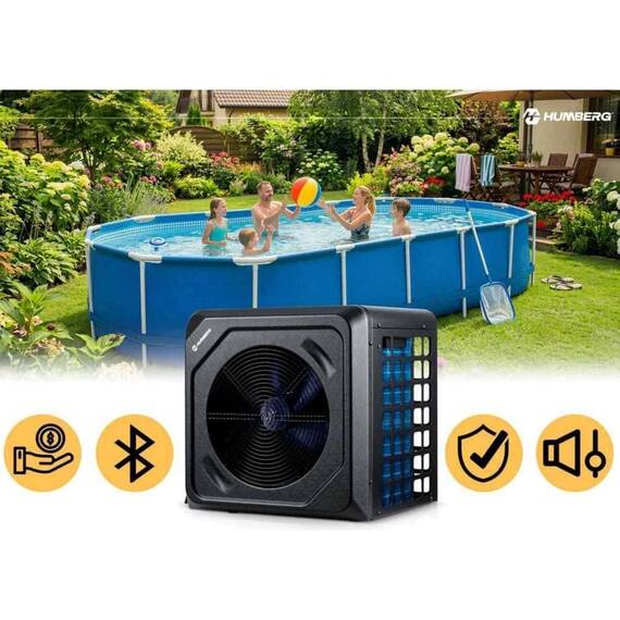 Pompa de caldura pentru piscina pana la 10 m³, afisaj LCD, Bluetooth, Wi-Fi, temperatura de functionare 10-43 °C, debit de apa 1, 50 m³/h, COP 5.17, 3 kW, neagra - 4- Roveli