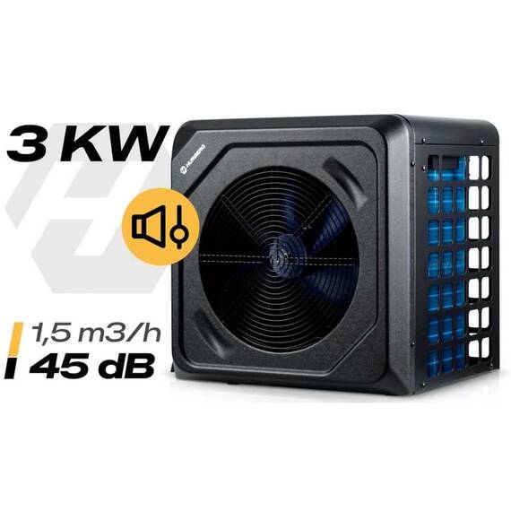 Pompa de caldura pentru piscina pana la 10 m³, afisaj LCD, Bluetooth, Wi-Fi, temperatura de functionare 10-43 °C, debit de apa 1, 50 m³/h, COP 5.17, 3 kW, neagra - 5- Roveli