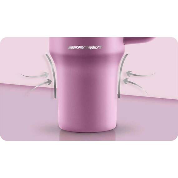 Cana termos, otel inoxidabil, capac 3 in 1, baut, gaura, pai, cu maner, mentinere cald si rece, inaltimea de 27 cm, 1180 ml, roz - 4- Roveli
