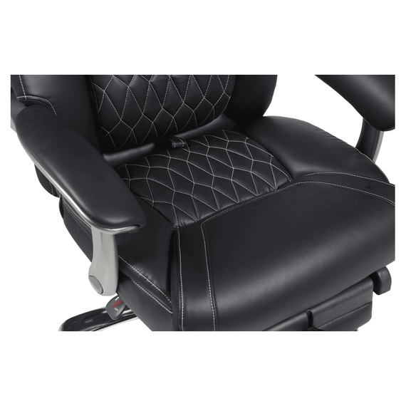 Fotoliu de birou, piele ecologica neagra/crom, portanta 150 kg, URIEN - 9- Roveli
