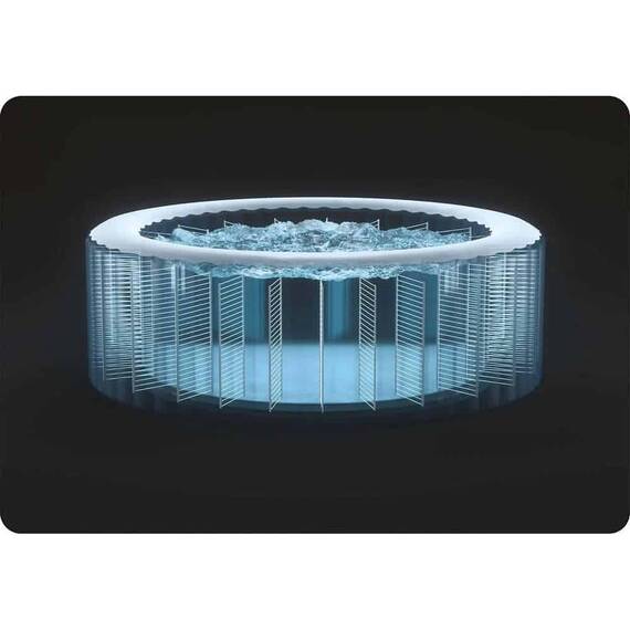 ​Piscina gonflabila cu hidromasaj Intex, jacuzzi, 6 persoane, cu aplicatie, panou de control electronic, apa incalzita pana la 40°, 2 tetiere, lampa LED, 1098 litri, 196 x 71 cm - 2- Roveli