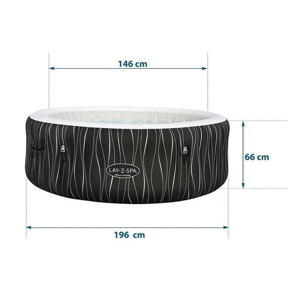 ​Piscina gonflabila cu hidromasaj Bestway, pompa de filtrare incorporata, 4 tetiere, 6 persoane, lumini LED, telecomanda pentru controlul lumini, apa incalzita la 40°, 196 x 146 x 66 cm, 908 l - 3- Roveli