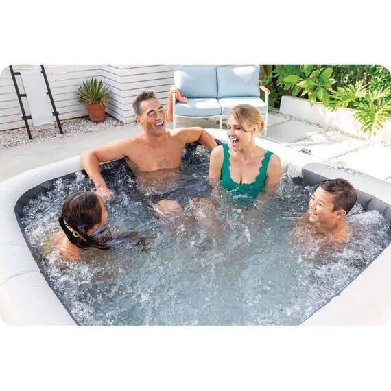 ​Piscina gonflabila cu hidromasaj Intex, jacuzzi, 6 persoane, cu aplicatie, panou de control electronic, apa incalzita pana la 40°, 2 tetiere, lampa LED, 1098 litri, 196 x 71 cm - 7- Roveli