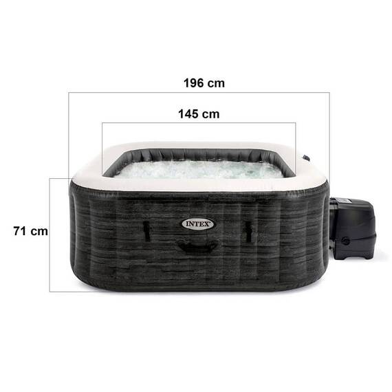 ​Piscina gonflabila cu hidromasaj Intex, jacuzzi, 6 persoane, cu aplicatie, panou de control electronic, apa incalzita pana la 40°, 2 tetiere, lampa LED, 1098 litri, 196 x 71 cm - 8- Roveli