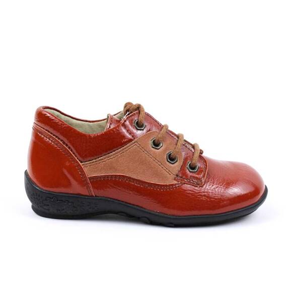 Pantofi casual, de copii , din piele naturala 2635-COGNAC - 5- Roveli