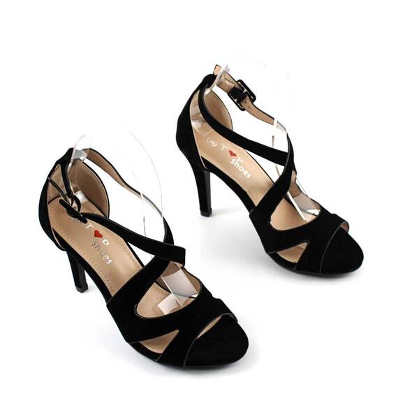 Sandale elegante de dama , cu toc inalt 602A-BLACK, Culoare (12): Negru, Marime (12): 37 - 3- Roveli