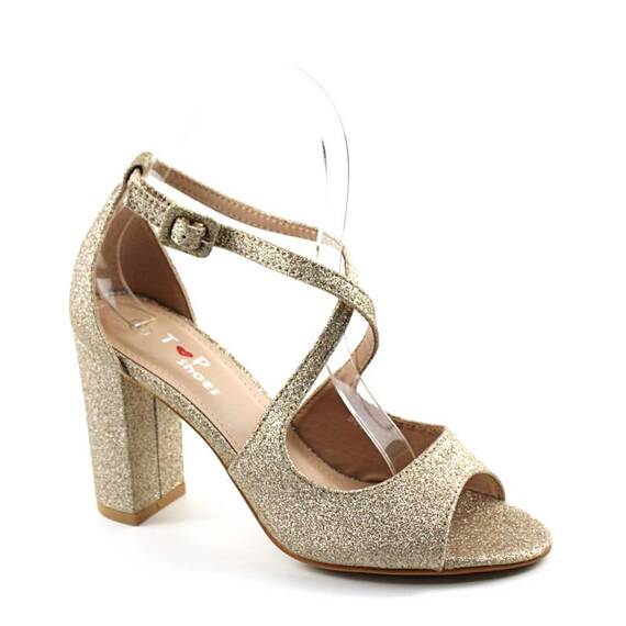 Sandale elegante de dama , cu reflexe stralucitoare 908-3-GOLD, Culoare (12): Auriu, Marime (12): 37 - 4- Roveli