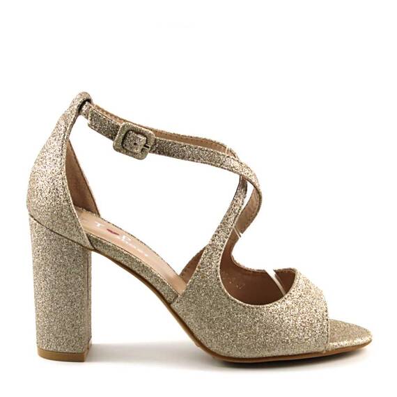 Sandale elegante de dama , cu reflexe stralucitoare 908-3-GOLD, Culoare (12): Auriu, Marime (12): 39 - - Roveli