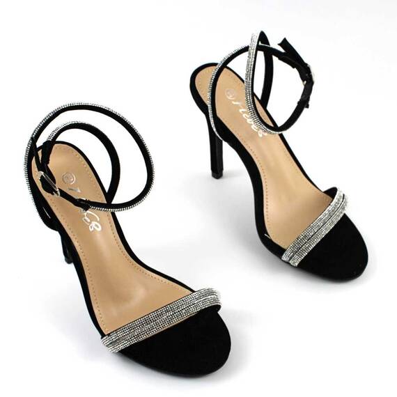 ​Sandale elegante de dama , cu reflexii stralucitoare LE7128-BLACK, Culoare (12): Negru, Marime (12): 39 - 3- Roveli