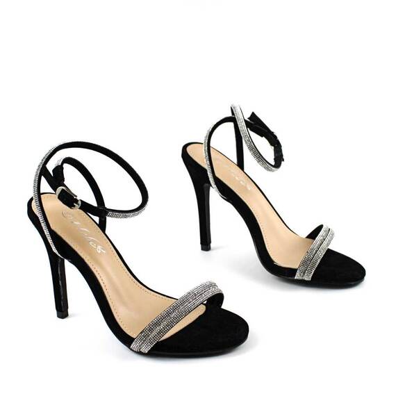 ​Sandale elegante de dama , cu reflexii stralucitoare LE7128-BLACK, Culoare (12): Negru, Marime (12): 37 - 5- Roveli
