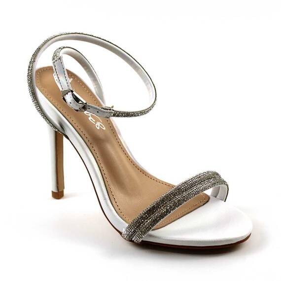 Sandale elegante de dama , cu reflexii stralucitoare LE7128-SILVER, Culoare (12): Argintiu, Marime (12): 39 - - Roveli