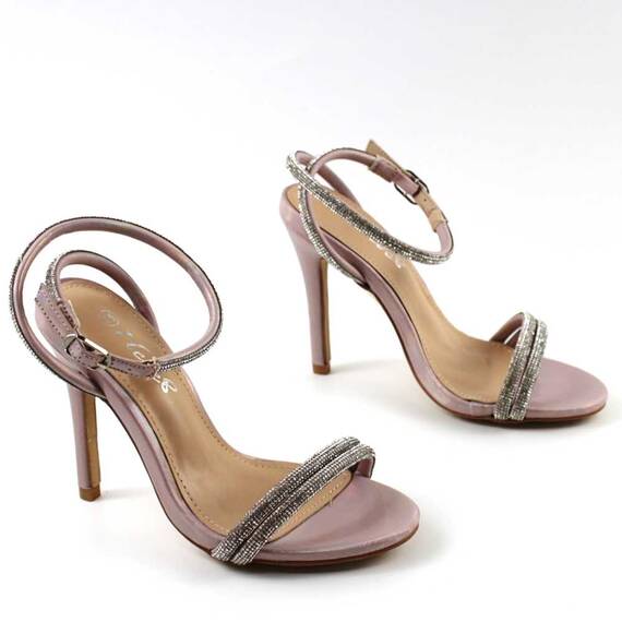 Sandale elegante de dama , cu reflexii stralucitoare LE7128-CHAMP, Culoare (12): lila, Marime (12): 37 - 5- Roveli