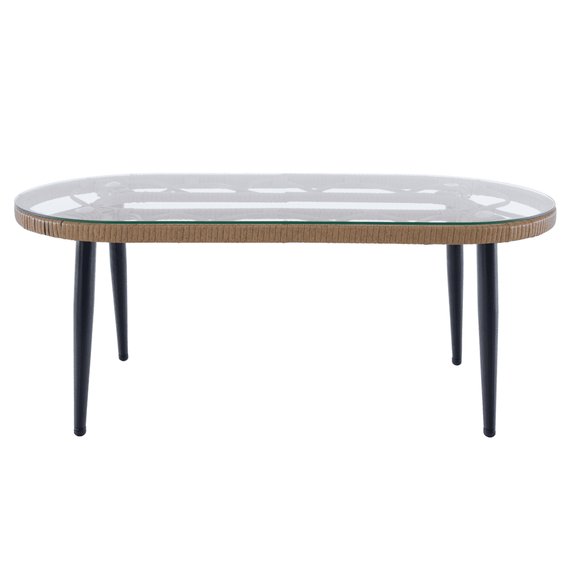 Set de gradina din ratan, bej/natural/negru , ARALY - 18- Roveli
