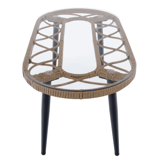 Set de gradina din ratan, bej/natural/negru , ARALY - 20- Roveli