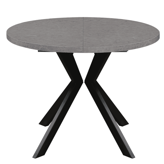 Masa de sufragerie extensibila, beton deschis/negru, 100-250x75,5 cm, LUKOS - 4- Roveli