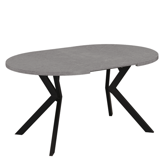 Masa de sufragerie extensibila, beton deschis/negru, 100-250x75,5 cm, LUKOS - 6- Roveli