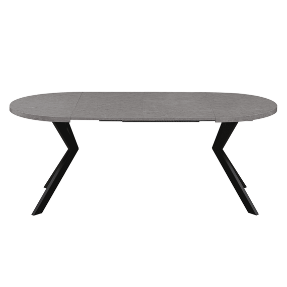 Masa de sufragerie extensibila, beton deschis/negru, 100-250x75,5 cm, LUKOS - 7- Roveli