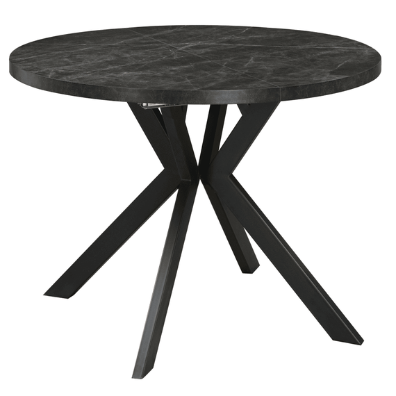 Masa de sufragerie extensibila, beton inchis/negru, 100-250x75,5 cm, LUKOS - - Roveli