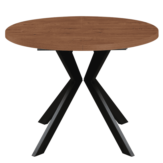 Masa de sufragerie extensibila, stejar inchis/negru, 100-250x75,5 cm, LUKOS - 13- Roveli