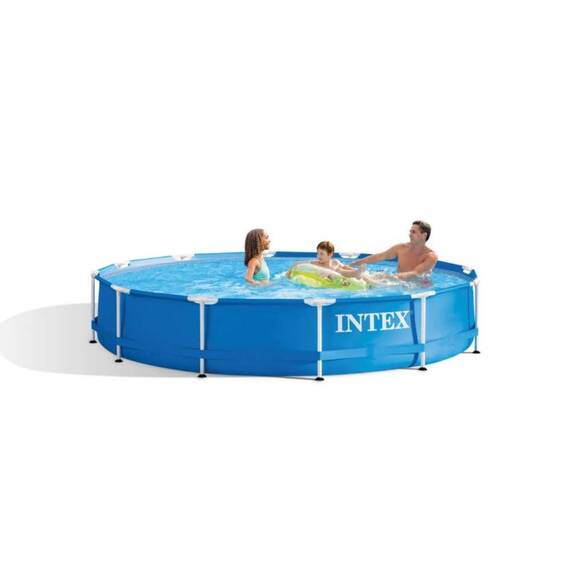 Piscina cu cadru metalic Intex, confectionata din metal, polipropilena si PVC, forma rotunda,  6503 litri apa, 366 x 76 cm, cu pompa de filtrare - 2- Roveli
