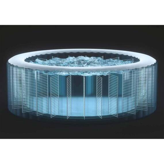 Spa gonflabil cu hidromasaj pentru 6 persoane, 3 straturi cu fibre FiberTech, prelata de protectie, pompa de filtrare incorporata, panou de control modern, 1098 litri, 216 x 71 cm - 6- Roveli