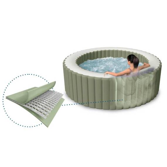 Spa gonflabil cu hidromasaj pentru 6 persoane, 3 straturi cu fibre FiberTech, prelata de protectie, pompa de filtrare incorporata, panou de control modern, 1098 litri, 216 x 71 cm - 8- Roveli