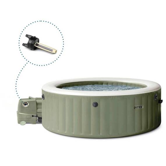 Spa gonflabil cu hidromasaj pentru 6 persoane, 3 straturi cu fibre FiberTech, prelata de protectie, pompa de filtrare incorporata, panou de control modern, 1098 litri, 216 x 71 cm - 11- Roveli