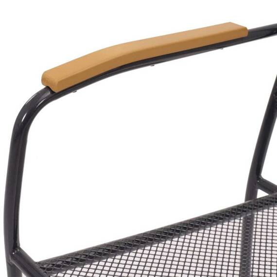 Scaun de gradina DacEnergy©, structura metalica, design din plasa metalica, rezistenta la umezeala si UV, 55 x 68 x 97 cm, gri inchis si natur - 4- Roveli