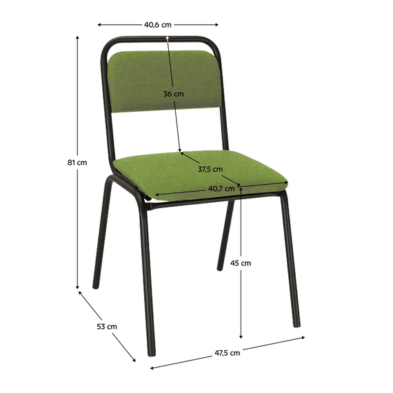 Scaun de sedinta, stivuibil, verde, VISITOR - 6- Roveli