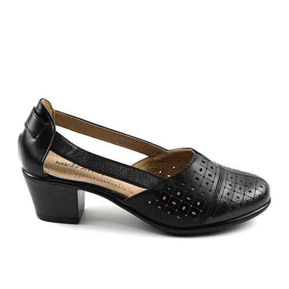 Pantofi comozi de dama , cu decupaje laterale , perforati B162-BLACK, Culoare (12): Negru, Marime (12): 39 - 2- Roveli