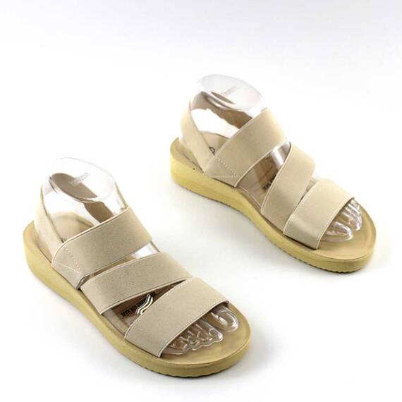 Sandale comode de dama , cu bretele  elastice SW004-3-BEIGE, Culoare (12): Bej, Marime (12): 38** - 3- Roveli