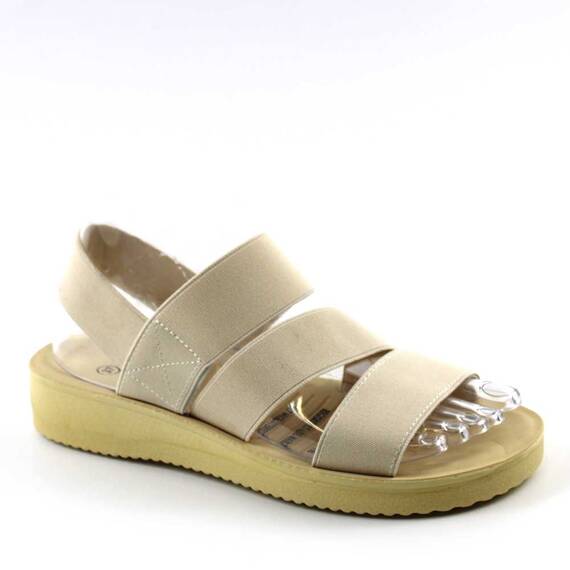 Sandale comode de dama , cu bretele  elastice SW004-3-BEIGE, Culoare (12): Bej, Marime (12): 41** - - Roveli