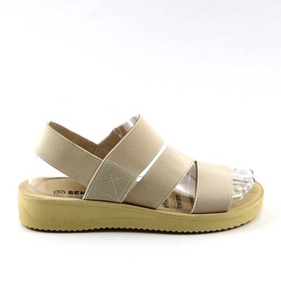 Sandale comode de dama , cu bretele  elastice SW004-3-BEIGE, Culoare (12): Bej, Marime (12): 36** - 3- Roveli