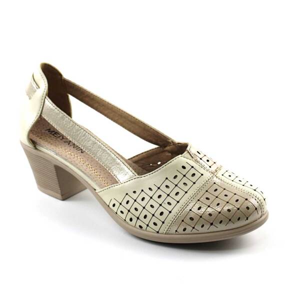 Pantofi comozi de dama , cu decupaje laterale , perforati B162-BEIGE, Culoare (12): Bej, Marime (12): 36 - 3- Roveli