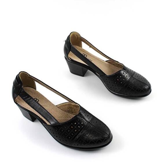 Pantofi comozi de dama , cu decupaje laterale , perforati B162-BLACK, Culoare (12): Negru, Marime (12): 38 - 3- Roveli