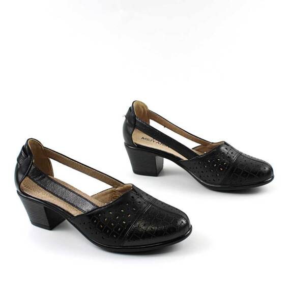 Pantofi comozi de dama , cu decupaje laterale , perforati B162-BLACK, Culoare (12): Negru, Marime (12): 38 - 5- Roveli