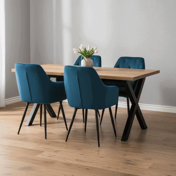 Fotoliu de design, material Velvet turcoaz, VERIO NEW - 2- Roveli