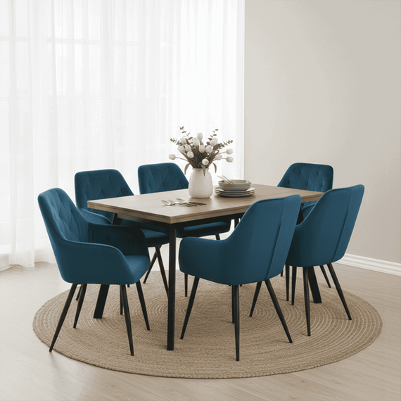 Fotoliu de design, material Velvet turcoaz, VERIO NEW - 3- Roveli