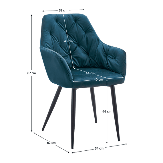 Fotoliu de design, material Velvet turcoaz, VERIO NEW - 4- Roveli