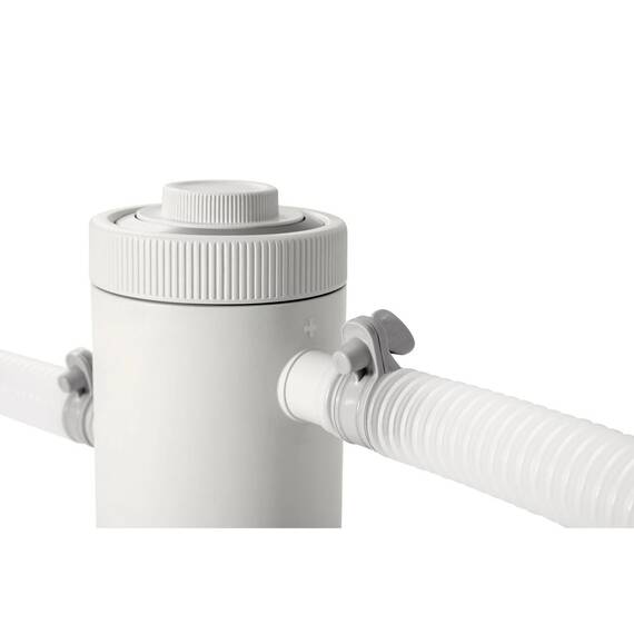 Pompa filtrare piscina Intex, 1250 l/h, 30 W, 220-240 V, filtru cartus hartie tip H, Hydro Aeration Technology, debit sistem 1003 l/h, diametru racord 32 mm, 2.47 kg, compatibila piscine 183-305 cm, Alb - 2- Roveli