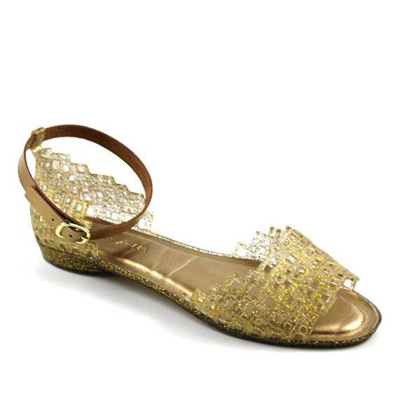 Sandale usoare de dama , cu bareta pe glezna 582-GOLD, Culoare (12): Auriu, Marime (12): 39 - - Roveli