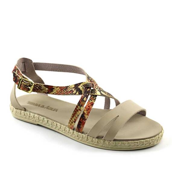 Sandale usoare de dama , cu barete 612- BEIGE, Culoare (12): BEJ/ANIMAL PRINT, Marime (12): 39 - - Roveli
