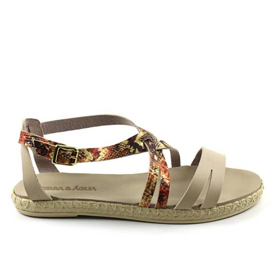 Sandale usoare de dama , cu barete 612- BEIGE, Culoare (12): BEJ/ANIMAL PRINT, Marime (12): 39 - 4- Roveli